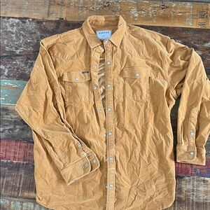 Poncho Tan/mustard Corduroy Button-Up Shirt